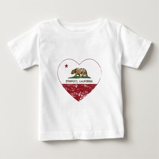 Kalifornien-Flaggenstanford-Herz beunruhigt Baby T-shirt (Vorderseite)