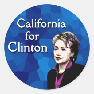 Kalifornien für Clinton Runder Aufkleber
