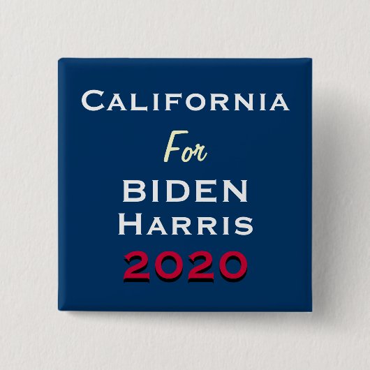 KALIFORNIEN für die Kampagne "BIDEN HARRIS 2020" Button (Vorderseite)