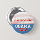 KALIFORNIEN für Obama 2012 Button (Vorne & Hinten)