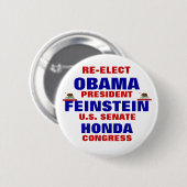 Kalifornien für Obama Feinstein Honda Button (Vorne & Hinten)