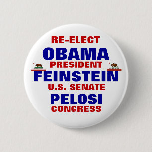 Kalifornien für Obama Feinstein Pelosi Button