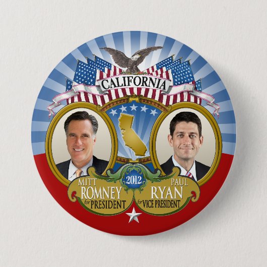 Kalifornien für Romney Ryan - Doppeltes Foto Button (Vorderseite)
