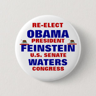 Kalifornien für Wasser Obama Feinstein Button