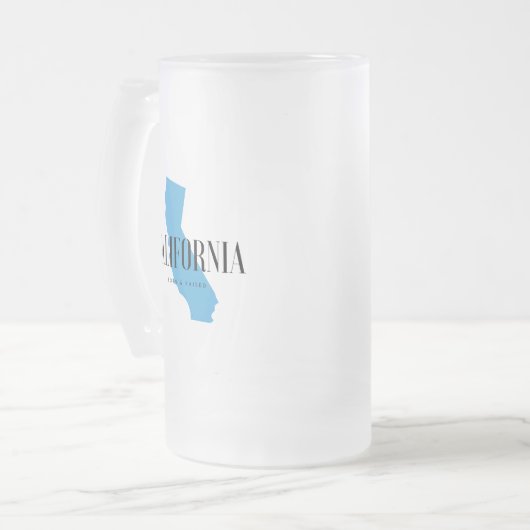 Kalifornien Geboren & aufgewachsen Mattglas Bierglas (Vorderseite Links)