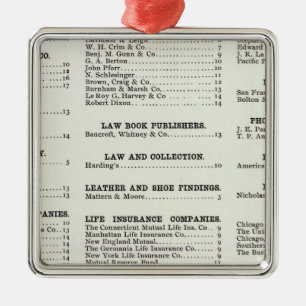 Kalifornien-Geschäfts-Index-Seite Silbernes Ornament