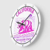 Kalifornien Golden State Bär Große Wanduhr (Winkel)