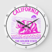 Kalifornien Golden State Bär Große Wanduhr (Vorderseite)
