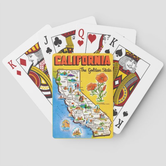 Kalifornien Golden State Karte Spielkarten (Rückseite)