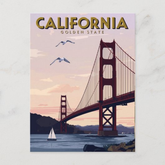 Kalifornien Golden State Postkarte (Vorderseite)