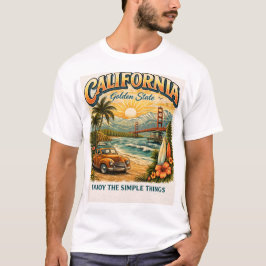 Kalifornien Golden State Vintage Sonnenuntergang S T-Shirt