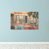 Kalifornien (Golden West)Große Briefmarkenszenen Leinwanddruck (Insitu (Holzboden))