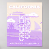 Kalifornien, Goldene Küste, Reisekunst, Preppy Poster (Vorne)