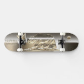 KALIFORNIEN - Goldene Metalle Skateboard (Horizontal)