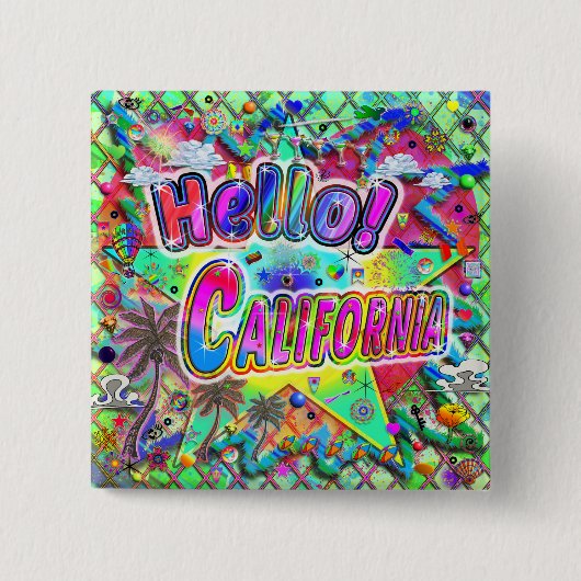 Kalifornien Hallo! Button (Vorderseite)