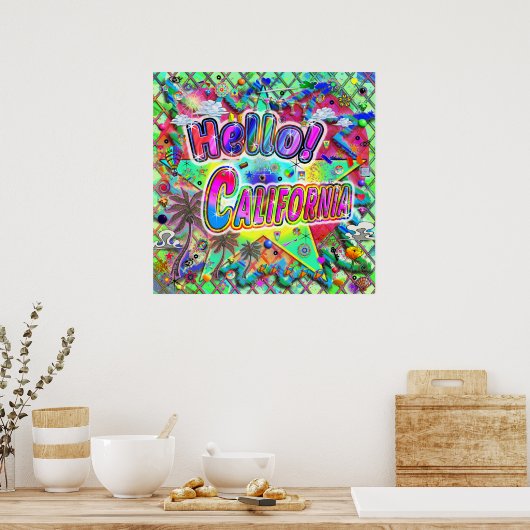 Kalifornien Hallo! Poster (Küche)
