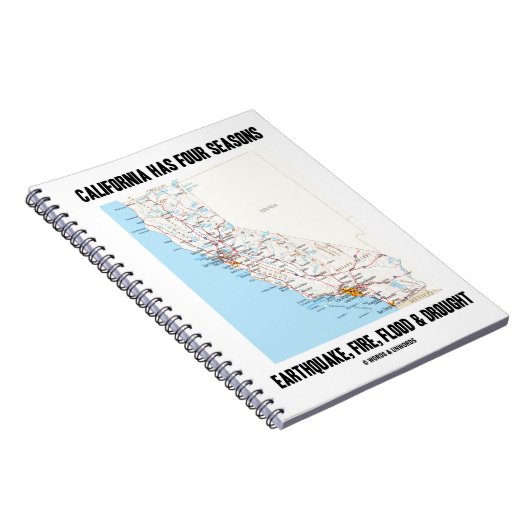 Kalifornien hat vier Jahreszeiten Erdbeben Feuer F Notizblock (Rechte Seite)