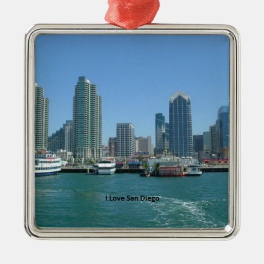 Kalifornien: I Liebe San Diego Silbernes Ornament (Vorne)