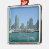Kalifornien: I Liebe San Diego Silbernes Ornament (Links)