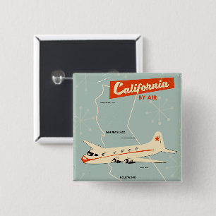 Kalifornien im Stil der 50er Jahre "by air" Reisep Button