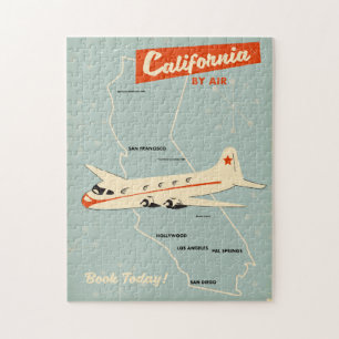 Kalifornien im Stil der 50er Jahre "by air" Reisep Puzzle