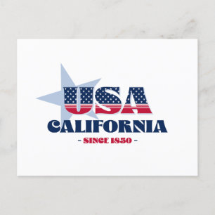 Kalifornien in Rot, Weiß und Blau Postkarte