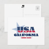 Kalifornien in Rot, Weiß und Blau Postkarte (Vorne/Hinten)