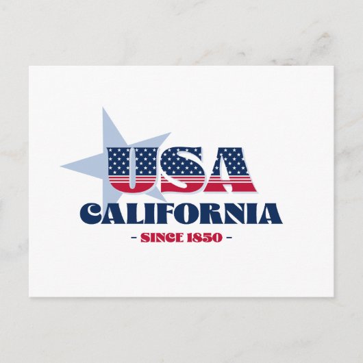 Kalifornien in Rot, Weiß und Blau Postkarte (Vorderseite)