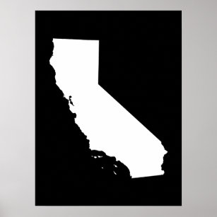 Kalifornien in Weiß und Schwarz Poster