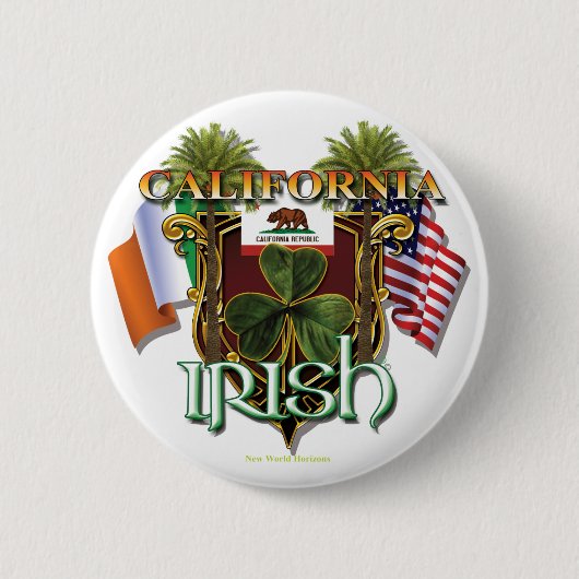 Kalifornien-Iren-Stolz Button (Vorderseite)