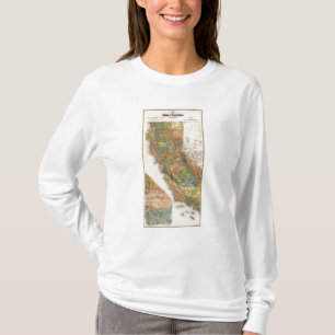 Kalifornien-Karte, die Gemeinden und Eisenbahnen T-Shirt