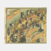 Kalifornien-Karte Fleecedecke (Vorderseite (Horizontal))