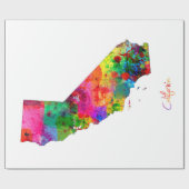 Kalifornien-Karte Geschenkpapier (Flach)