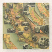 Kalifornien-Karte Glasuntersetzer (Vorderseite)