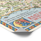 Kalifornien-Karte Poster (Ecke)