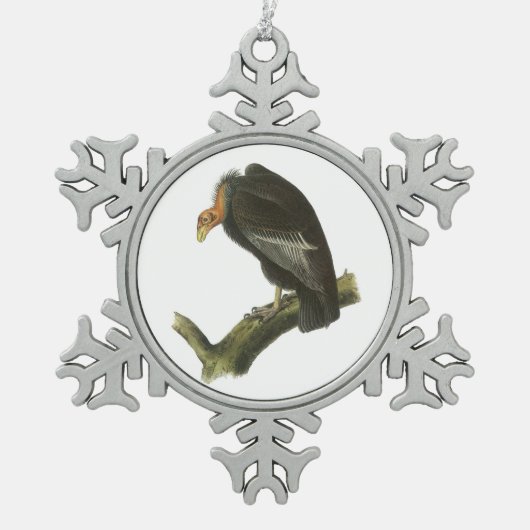 Kalifornien-Kondor durch Audubon Schneeflocken Zinn-Ornament (Vorderseite)