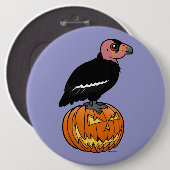Kalifornien-Kondor Halloween Button (Vorne & Hinten)