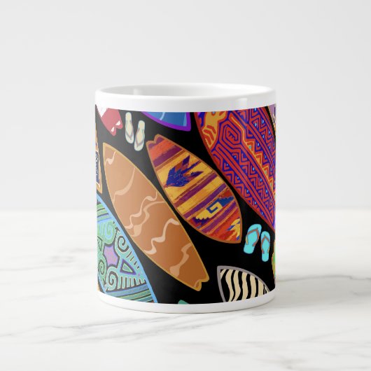 Kalifornien Küste Surfboards Jumbo-Tasse (Vorderseite)