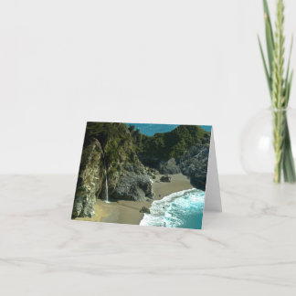 Kalifornien-Küsten-Wasserfall Notecard Karte