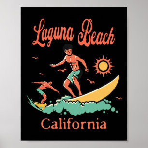 Kalifornien Laguna Beach Ca Surfer Surfen Angeln Poster