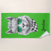 Kalifornien-Lama | addieren Ihren Namen Strandtuch (Vorderseite)