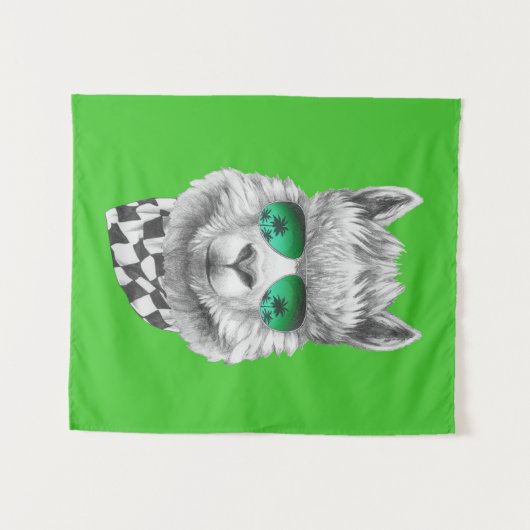 Kalifornien-Lama Wandteppich (Vorderseite (Horizontal))