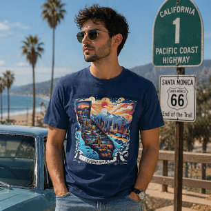 Kalifornien Landkarte Kunst Vintage Grafik T-Shirt