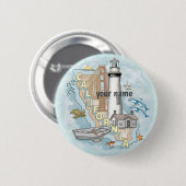 Kalifornien Leuchtturm Pin-Button Button (Vorne & Hinten)