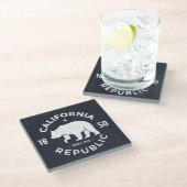 Kalifornien-Logo | der goldene Staat Glasuntersetzer (Schrägansicht)