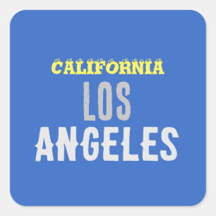 Kalifornien Los Angeles Stadt USA Retro Vintage Bl Quadratischer Aufkleber
