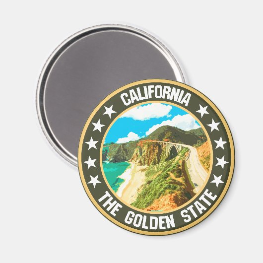 Kalifornien Magnet (Vorderseite/Rückseite)