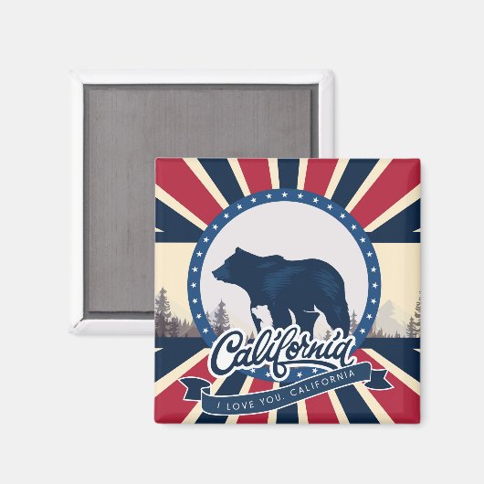 Kalifornien Magnet (Vorderseite/Rückseite)