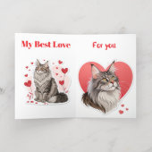 Kalifornien Maine Coon Valentine's Cards 🐾 💖 (Innen Abgelegt)