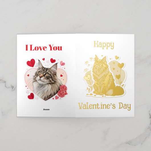 Kalifornien Maine Coon Valentine's Cards 🐾 💖 (Äußere Ablage)